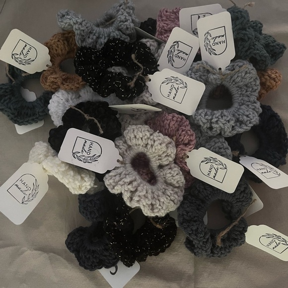 Hand Crocheted Scrunchies -Set of Three (random) - Picture 3 of 4